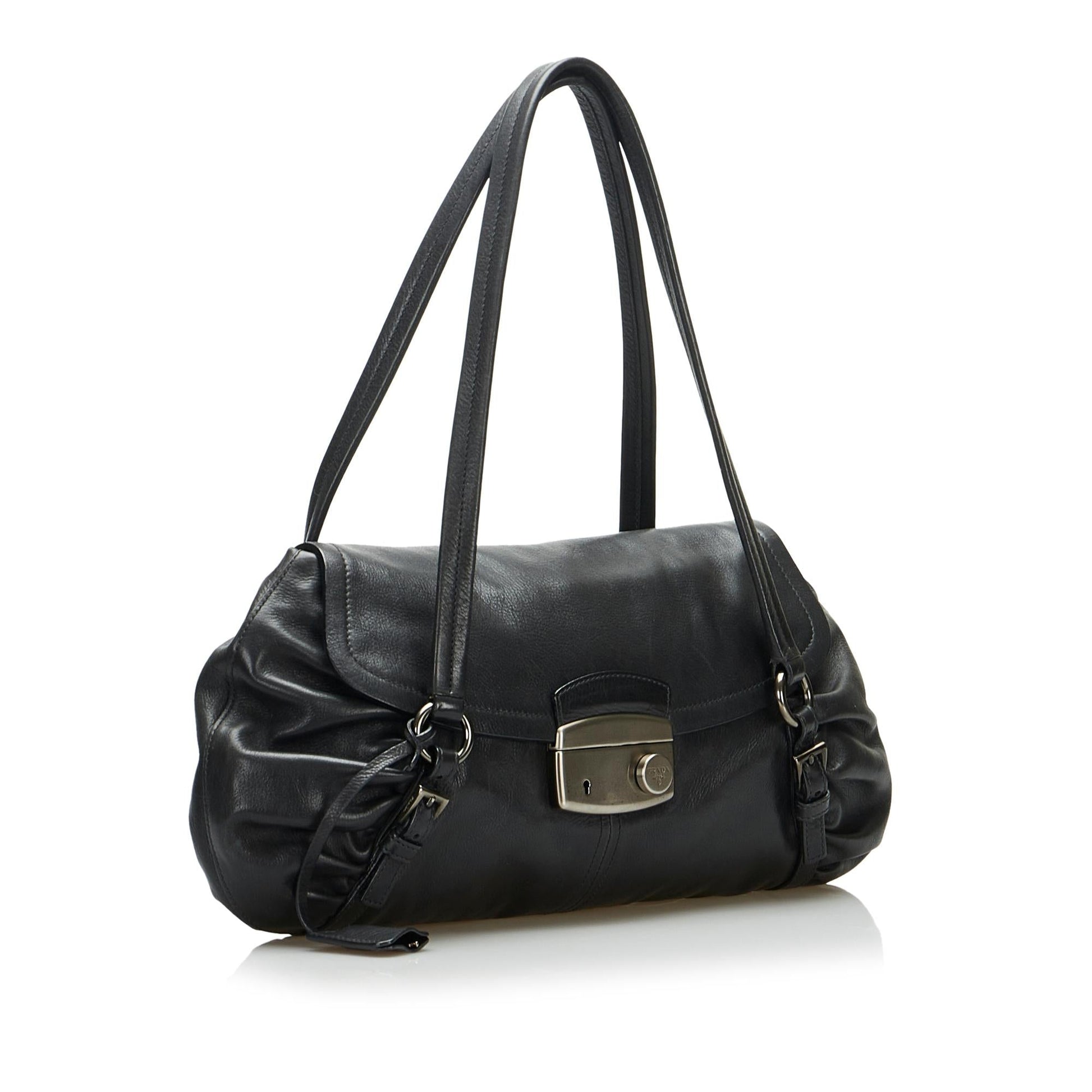 Prada Vitello Daino Easy Sound Lock Shoulder Bag Rovelle Bags