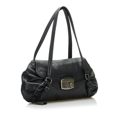 Prada Vitello Daino Easy Sound Lock Shoulder Bag Rovelle Bags