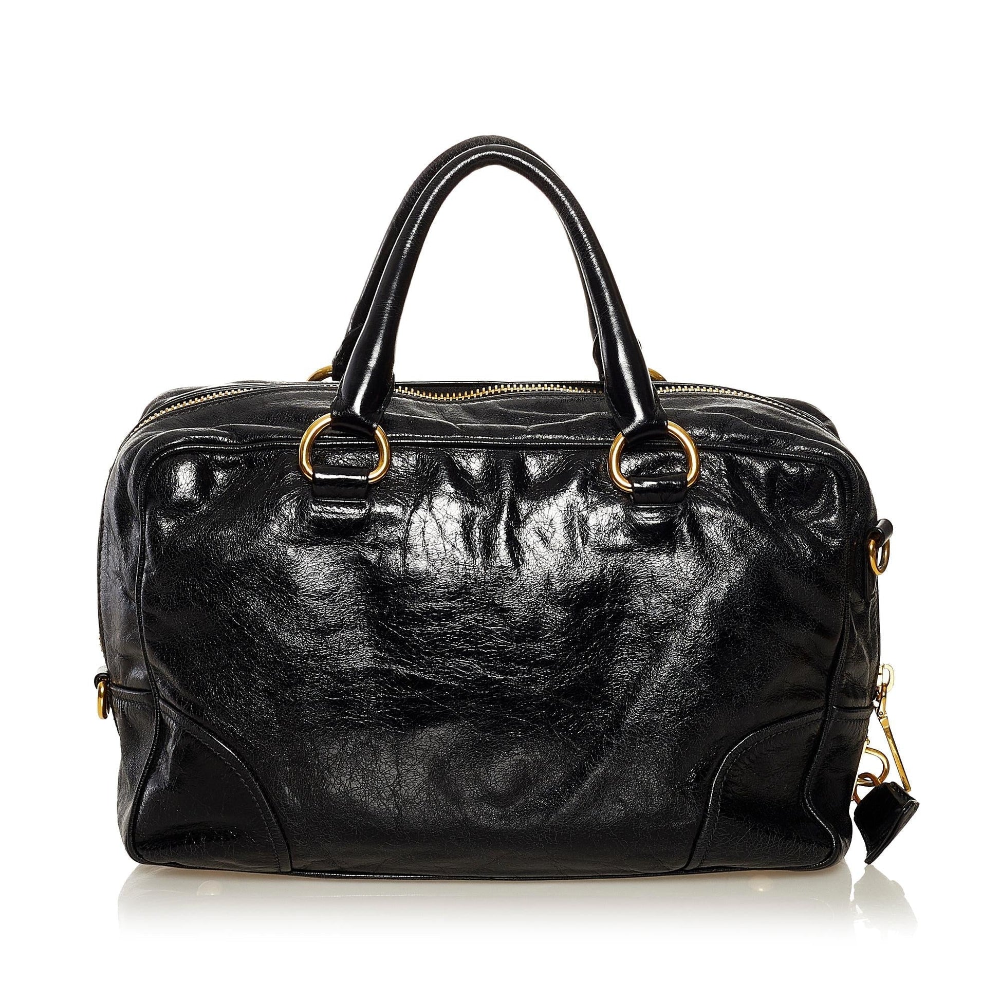 Prada Vitello Shine Satchel Style 7 Rovelle Bags