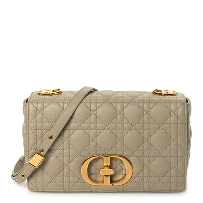 Christian Dior Supple Calfskin Cannage Medium Caro Bag Beige Rovelle Bags