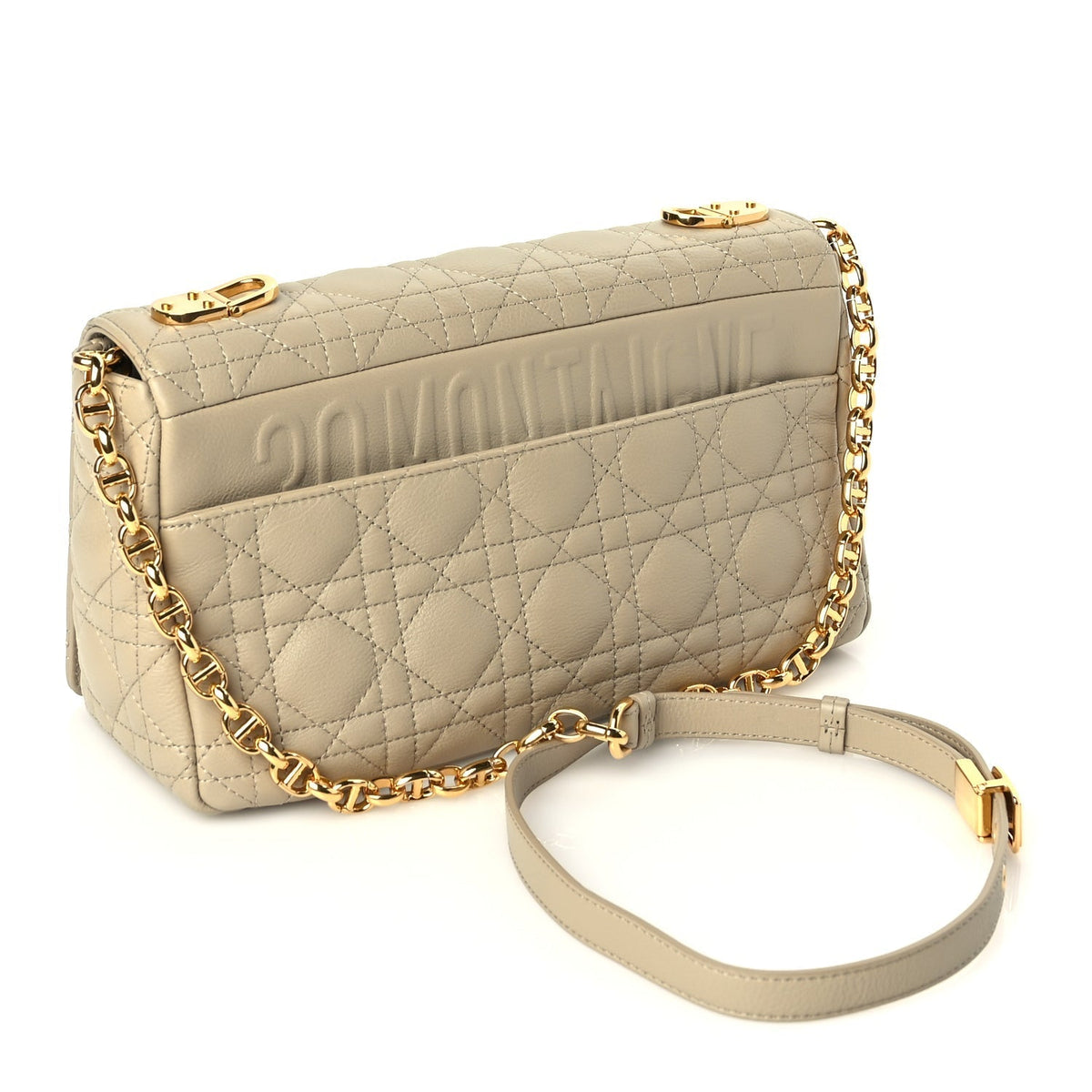 Christian Dior Supple Calfskin Cannage Medium Caro Bag Beige Rovelle Bags