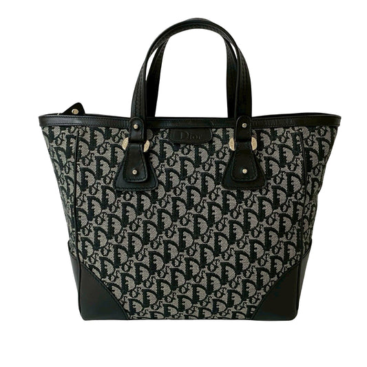 Black Dior Diorissimo Trotter Canvas Zip Tote Rovelle Bags