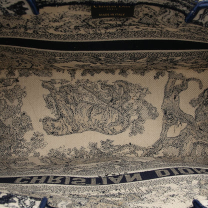 Blue Dior Large Canvas Embroidered Dioriviera Toile De Jouy Book Tote Rovelle Bags