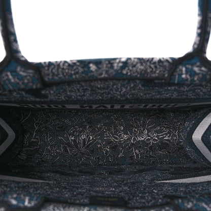Christian Dior Canvas Embroidered Medium Around The World Book Tote Blue Rovelle Bags
