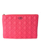 Christian Dior Supple Calfskin Cannage Large Caro Daily Pouch Pink Rovelle Bags
