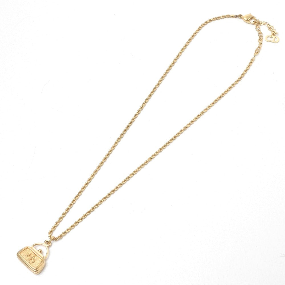 Christian Dior Necklace Gold Plated gold Bag Charm Necklace Women Rovelle Bags
