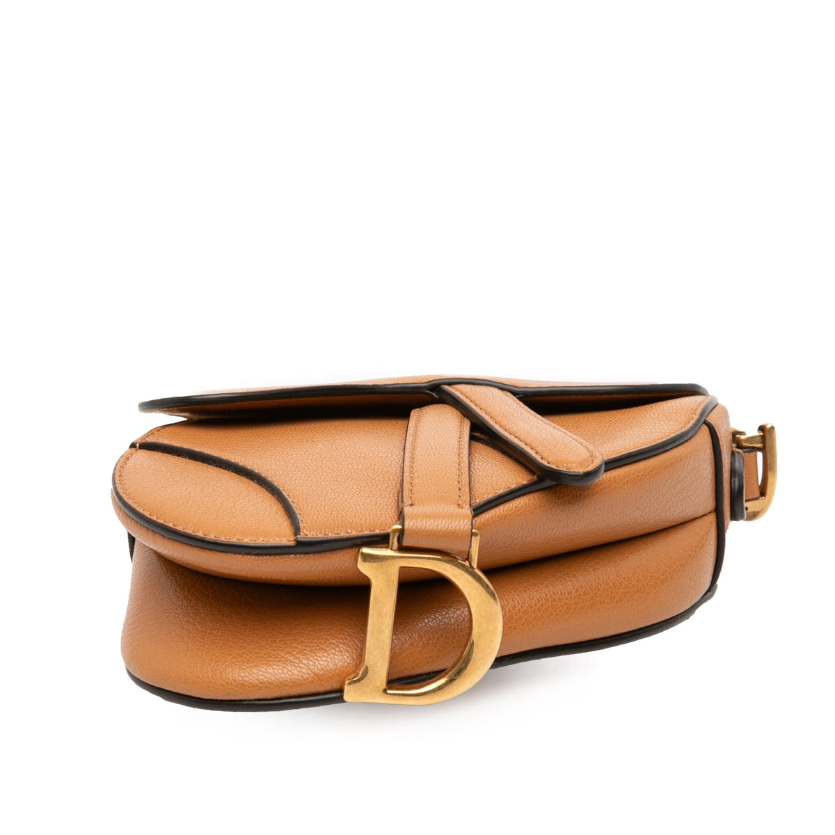 Brown Dior Micro Goatskin Saddle Bag Satchel Rovelle Bags
