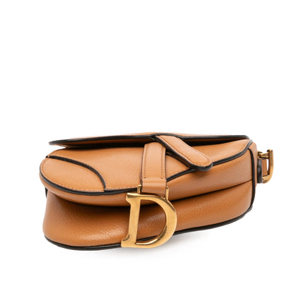 Brown Dior Micro Goatskin Saddle Bag Satchel Rovelle Bags