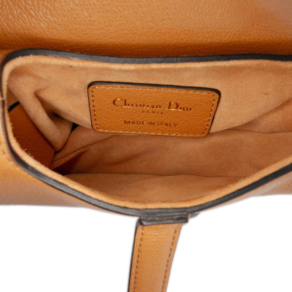 Brown Dior Micro Goatskin Saddle Bag Satchel Rovelle Bags