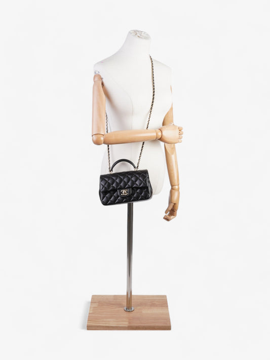 Chanel Rectangular Top Handle Bag Black Lambskin Leather Mini Rovelle Bags