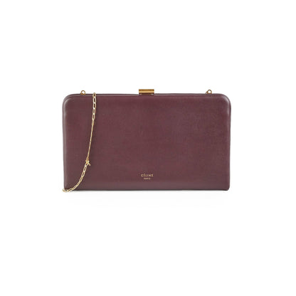 Luxury CELINE Burgundy Wallet On Chain