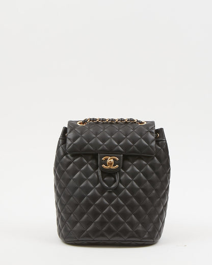 Chanel Black Lambskin Quilted Urban Spirit Backpack Rovelle Bags