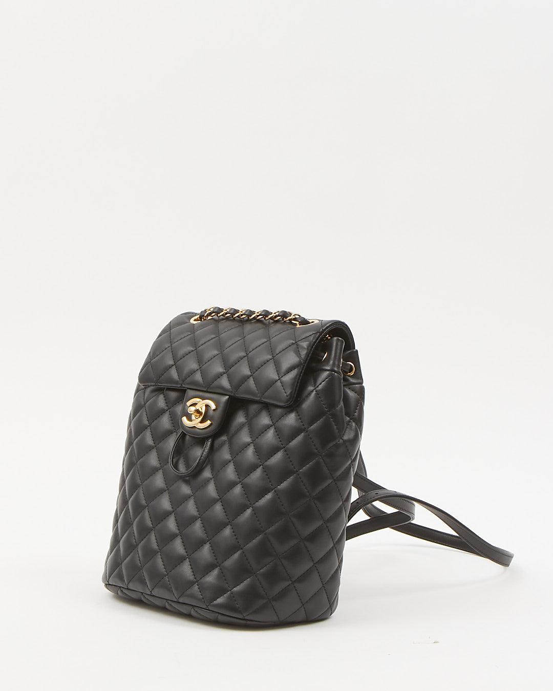 Chanel Black Lambskin Quilted Urban Spirit Backpack Rovelle Bags