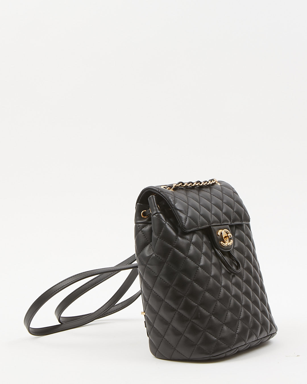 Chanel Black Lambskin Quilted Urban Spirit Backpack Rovelle Bags