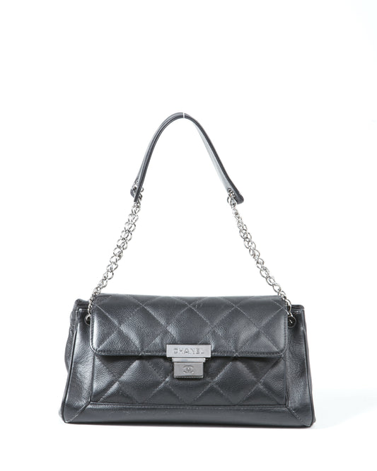 Chanel Small Caviar Leather Black Shoulder Bag Style Rovelle Bags