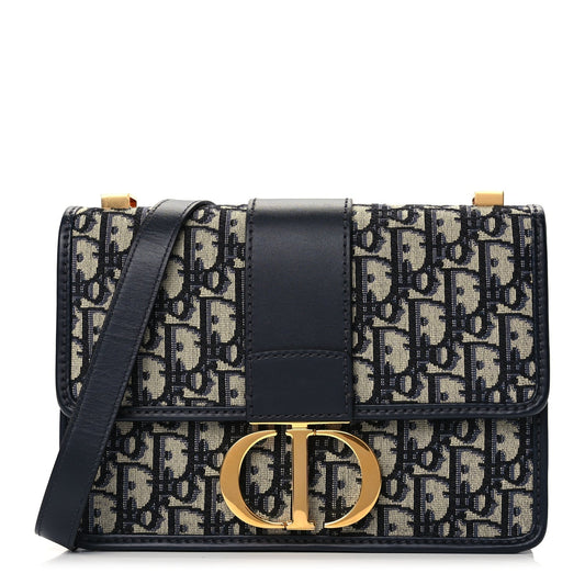 Christian Dior Oblique 30 Montaigne Flap Bag Blue Rovelle Bags