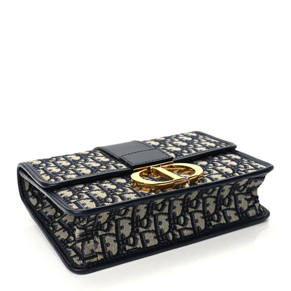 Christian Dior Oblique 30 Montaigne Flap Bag Blue Rovelle Bags