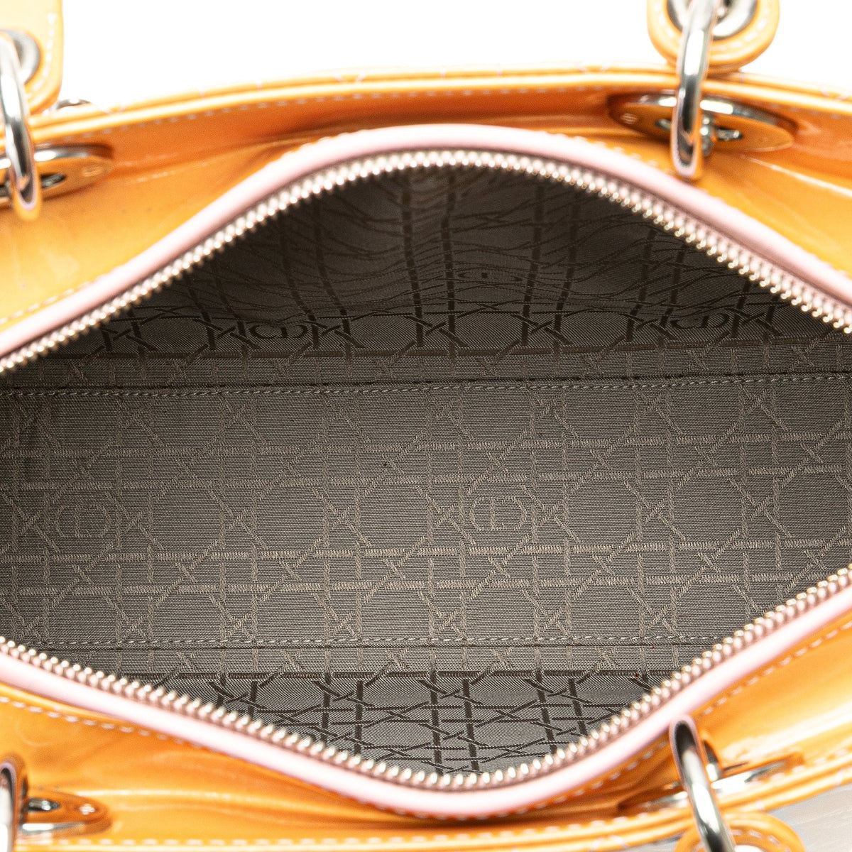 Brown Dior Large Patent Cannage Lady Dior Satchel Rovelle Bags