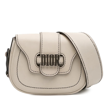 White Dior Mini Leather D Fence Saddle Bag Rovelle Bags