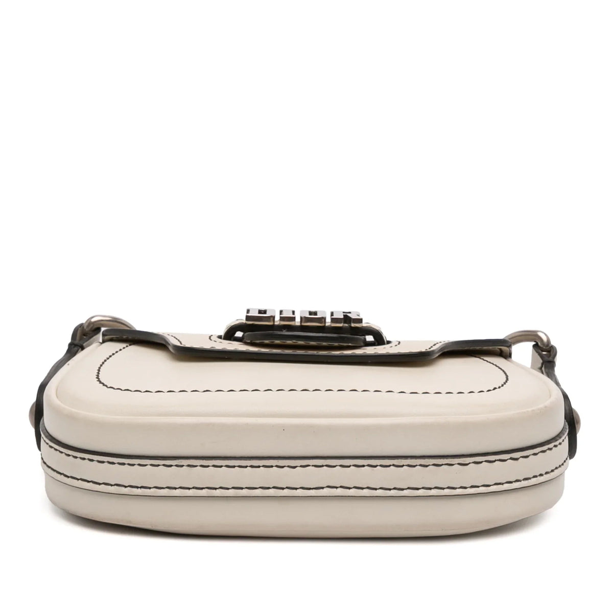 White Dior Mini Leather D Fence Saddle Bag Rovelle Bags