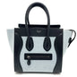 CELINE Handbag 167792 Leather / canvas Blue x black Luggage micro shopper Women