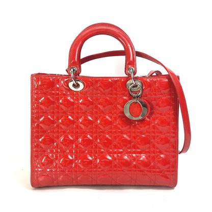 Dior Handbag enamel Red type Canage Lady Dior LADY DIOR Women Rovelle Bags