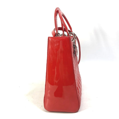 Dior Handbag enamel Red type Canage Lady Dior LADY DIOR Women Rovelle Bags