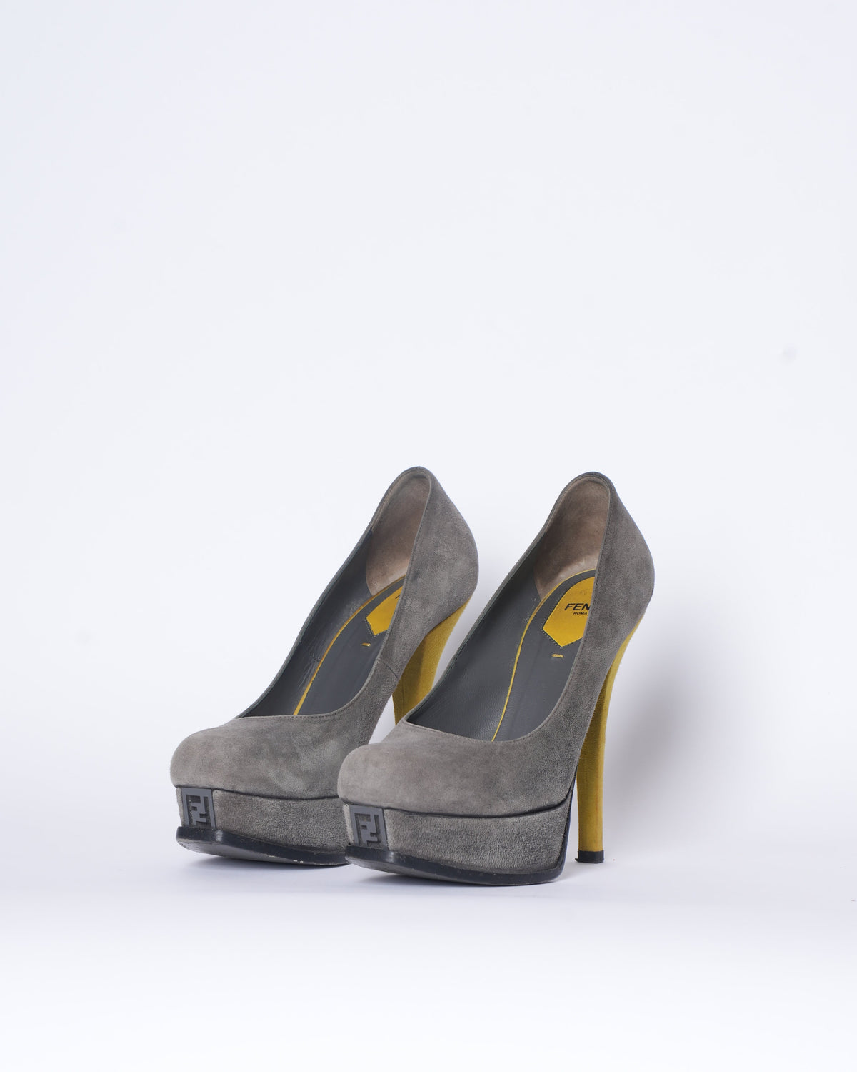 Fendi Suede Grey Platforms Rovelle Bags