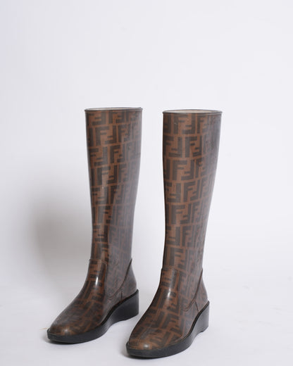 Fendi zucca rubber high boots Rovelle Bags