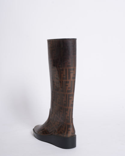 Fendi zucca rubber high boots Rovelle Bags