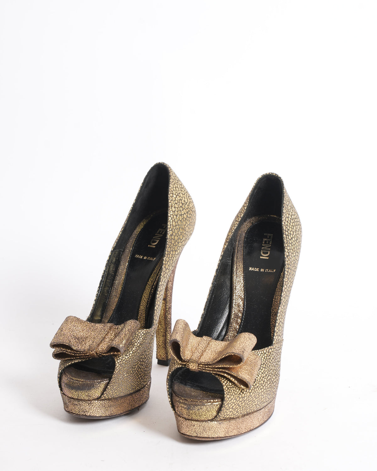 Fendi metallic golden platform pumps Rovelle Bags