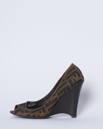 Fendi brown monogram Heels Rovelle Bags