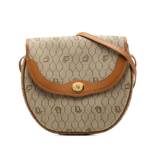 Brown Dior Honeycomb Canvas Crossbody Rovelle Bags