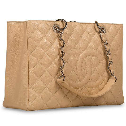 Chanel Timeless Caviar Silver Tote Bag Style 2 Rovelle Bags