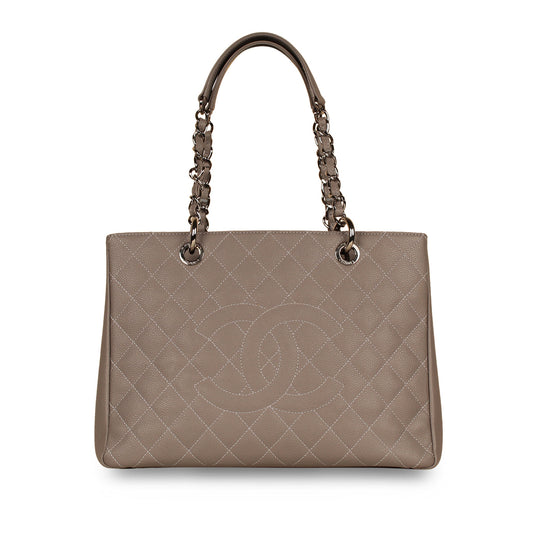 Chanel Timeless Caviar Silver Tote Bag Style 5 Rovelle Bags