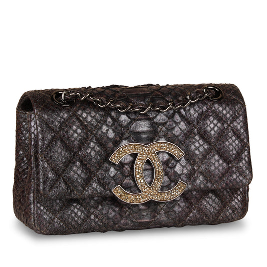 Chanel Python Single Flap Bag - Embellished Crystal Rovelle Bags