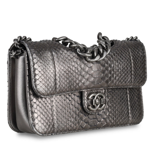 Chanel Python Flap Bag - Metallic Rovelle Bags