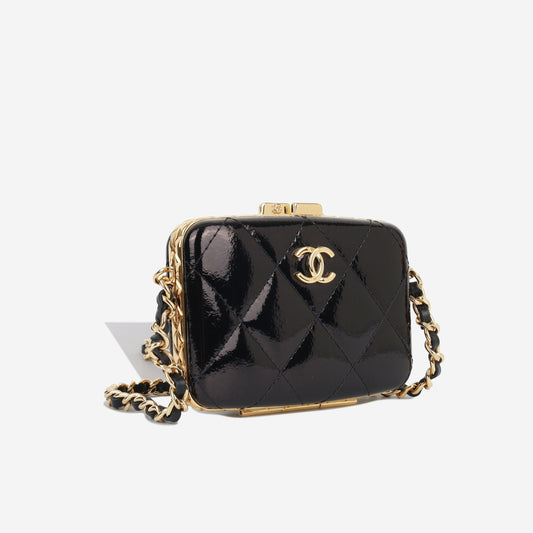 Chanel Small Patent Clutch On Chain Rovelle Bags