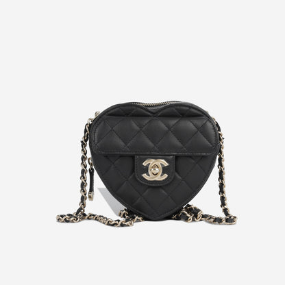 Chanel Luxury Lambskin Black Handbag Style 14 Rovelle Bags