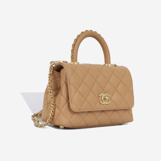 Chanel Mini Coco Handle - Caramel Caviar Rovelle Bags