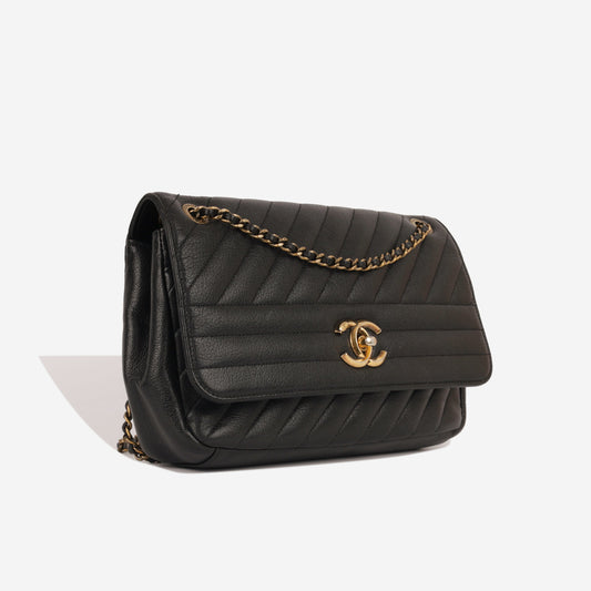 Chanel Timeless Calfskin Black Shoulder Bag Rovelle Bags