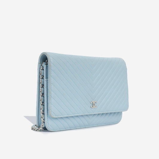 Chanel Wallet On Chain Lambskin Silver Crossbody Lambskin Rovelle Bags