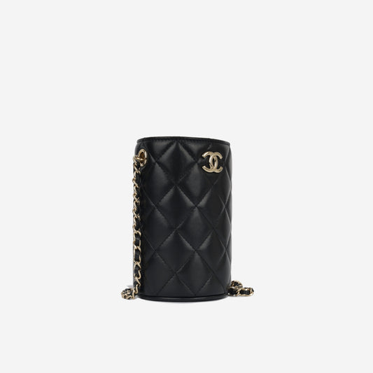 Chanel Vanity Lambskin Black Clutch Style 6 Rovelle Bags