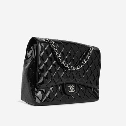 Chanel Maxi Classic Single Flap - Black Patent Rovelle Bags