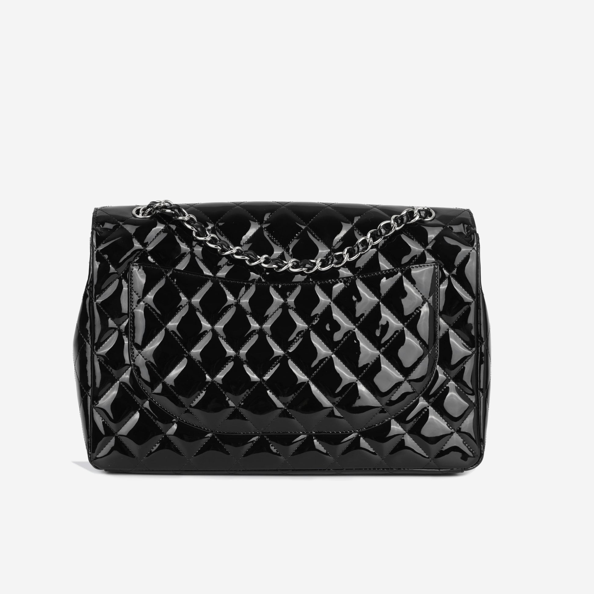 Chanel Maxi Classic Single Flap - Black Patent Rovelle Bags