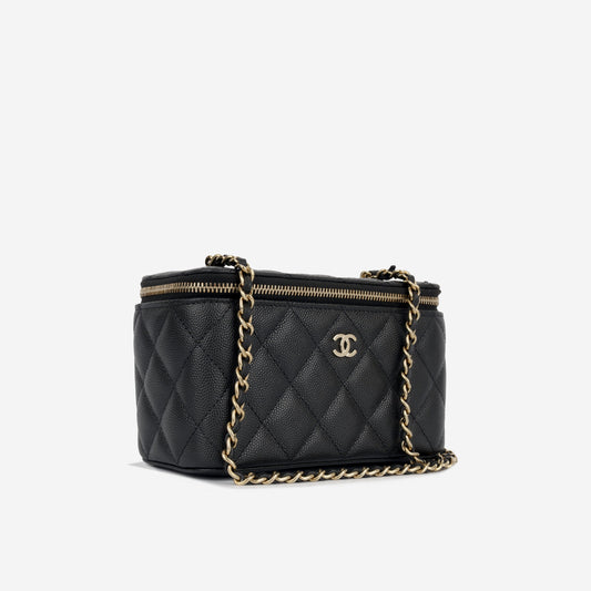 Chanel Vanity Lambskin Black Clutch Style 10 Rovelle Bags
