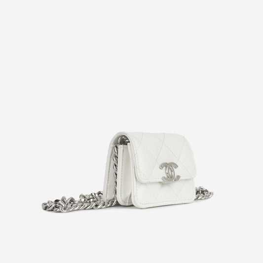 Chanel Vanity Caviar Silver Clutch Rovelle Bags