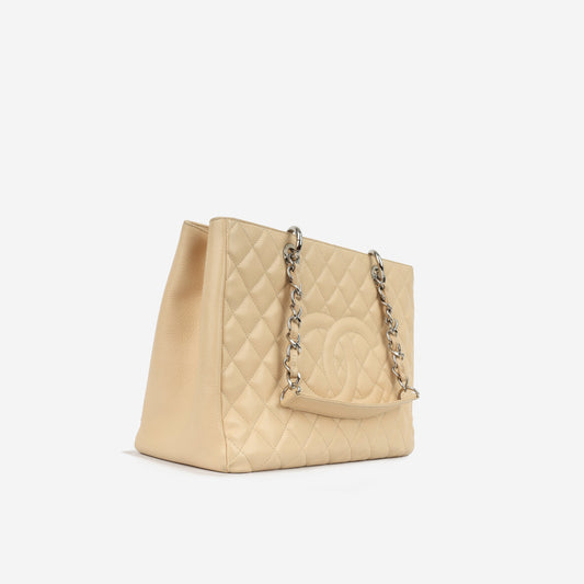 Chanel Shopping Tote Caviar Silver Tote Bag Style 3 Rovelle Bags