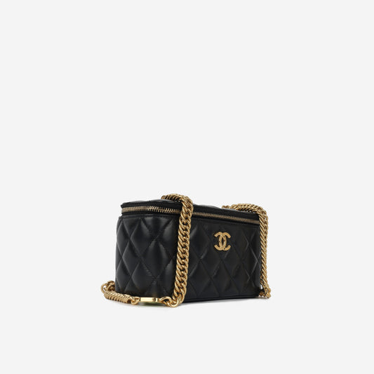 Chanel Vanity Lambskin Black Clutch Style 12 Rovelle Bags