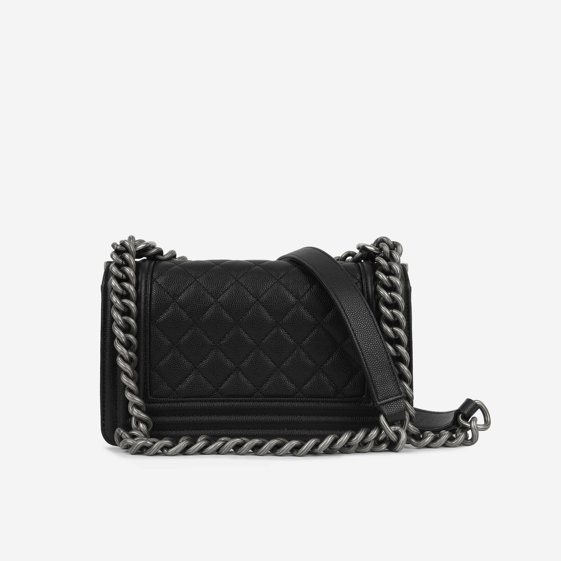 Chanel Boy Bag Lambskin Black Shoulder Bag Style 19 Rovelle Bags